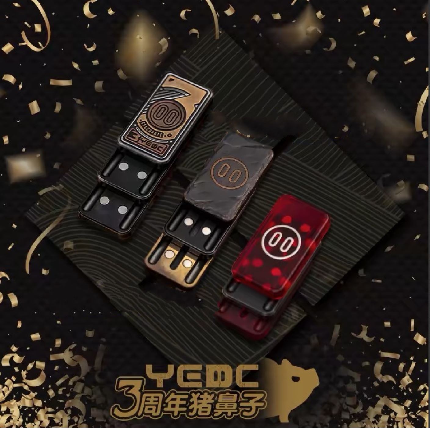 YEDC 3rd Anniversary Limited Hand Haptic Slider | YEDC three layer Anniversary Metal EDC Hand Fidget Toy for Collection &amp; Gift
