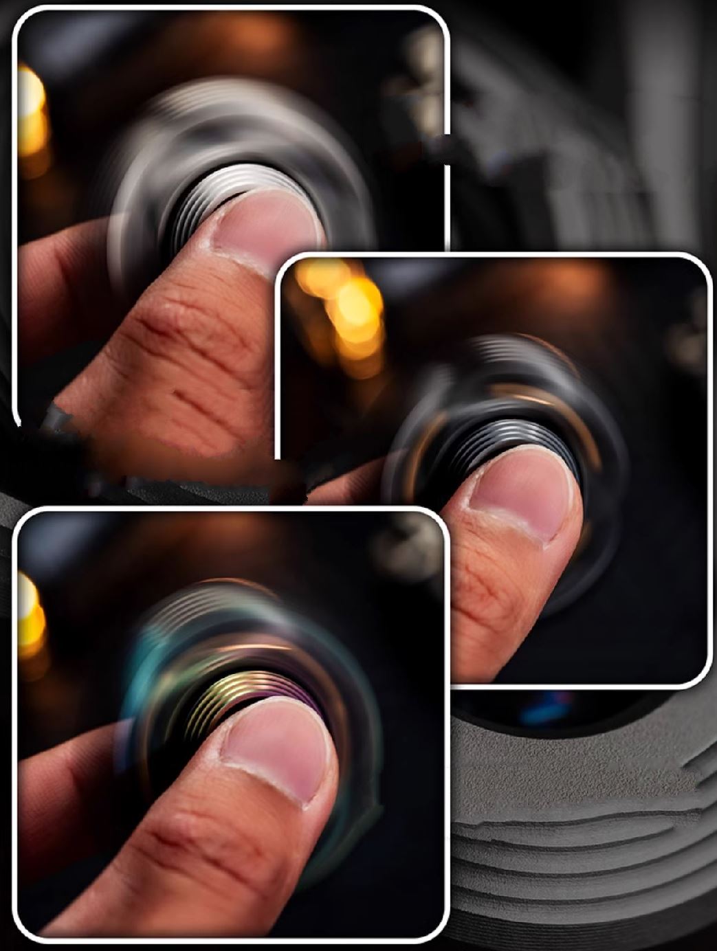 WANWU "Shockwave" Hand Gyro Fidget Spinner | WANWU "Shockwave" Mini EDC Hand Spinner | Mini "Shockwave" Strike PPB Steel Hand Fidget for Gift & Collection
