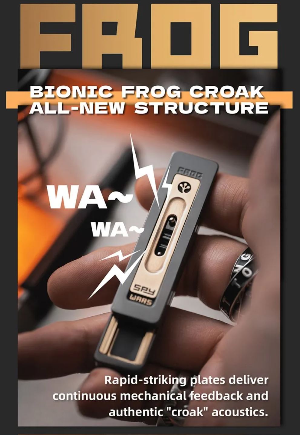 LAUTIE “Frog” Mechanical Fidget Slider | Lautie "Frog" Hand Haptic Slider EDC for Collection & Gift
