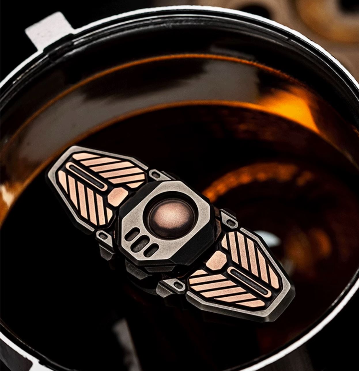 WANWU Courier Mini Robot Stainless Steel Hand Gyro Fidget Spinner | WANWU Courier Mini Robot EDC Hand Spinner | Mini Robot Courier PPB Steel Hand Fidget for Gift & Collection