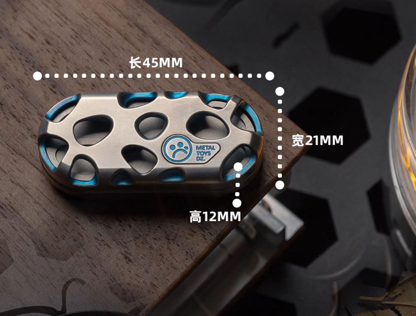 Metal Toys Dz Top-B "KONG" Hand Push Haptic Slider | Dz Top-B "KONG" EDC Hand Haptic Push Slider Push Pop Fidget Toys | Metal Fidget Push Pop Toys Anti-Stress Autism ADHD Hand Slider for Gift