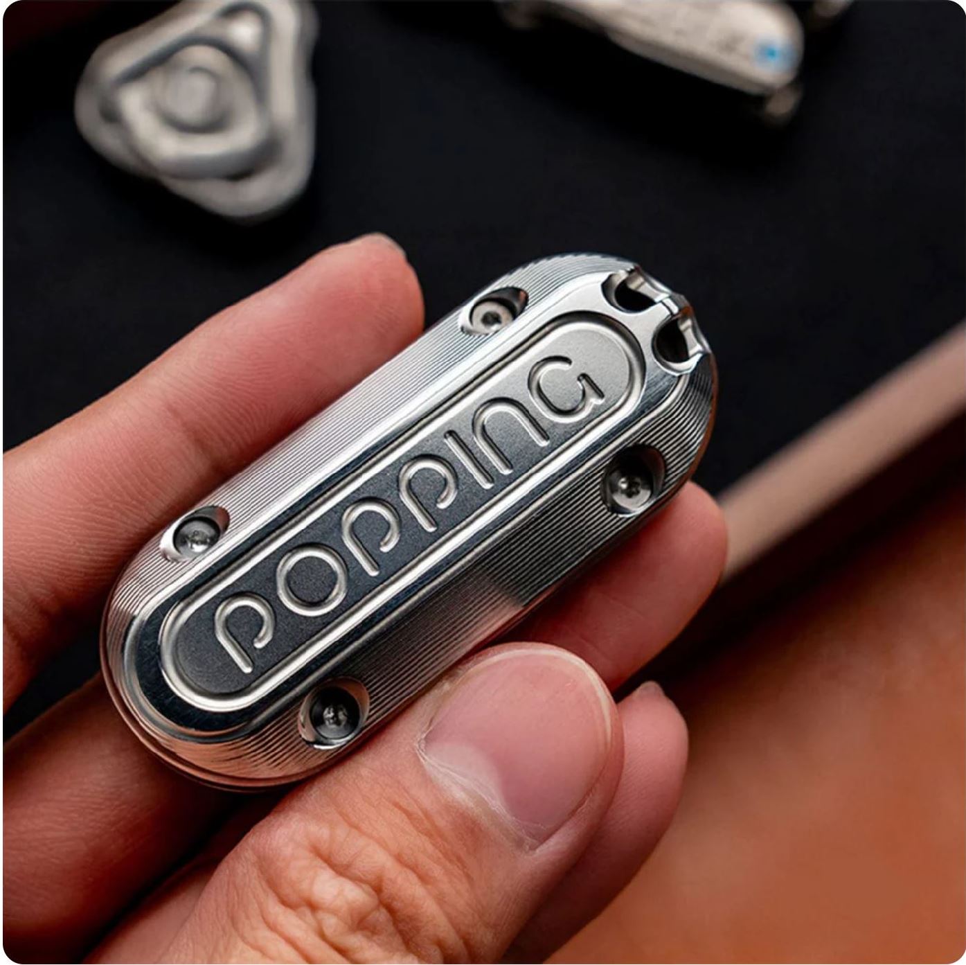 New WANWU Popping Stainless Steel Hand Fidget Haptic Push Slider | New WANWU Popping EDC Zirconium Hand Push Slider | WANWU Popping PPB Fidget Toys for Collection &amp; Gift