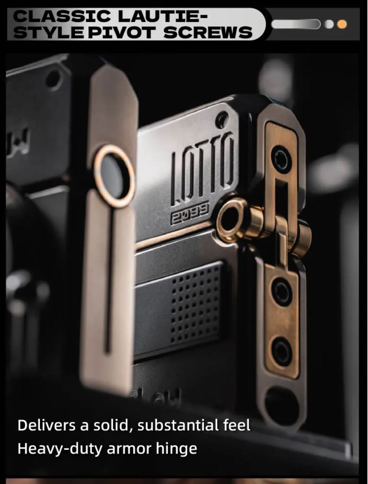 New Lautie 2099 Series Lotto Titanium Lighter Box Gyro Fidget Slider Spinner for Collection & Gift
