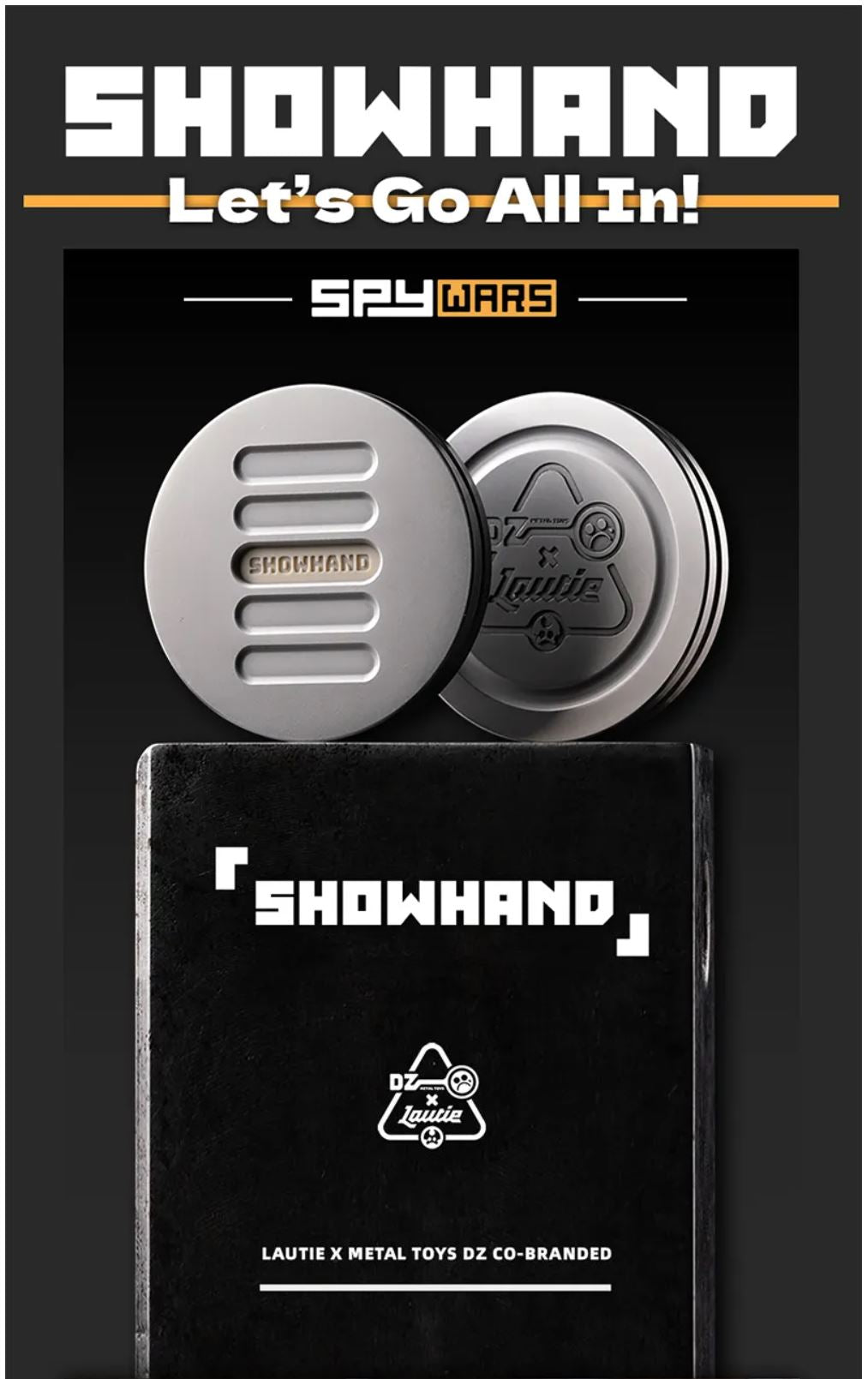 Lautie x Metal Toys DZ "ShowHand" Mechanical Coin Shape EDC PPB Fidget Hand Slider for Gift & Collection