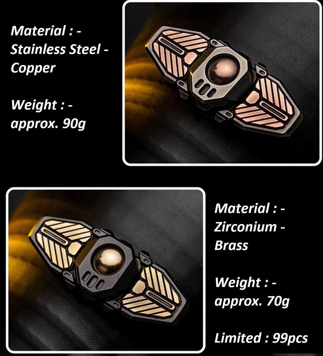 WANWU Courier Mini Robot Stainless Steel Hand Gyro Fidget Spinner | WANWU Courier Mini Robot EDC Hand Spinner | Mini Robot Courier PPB Steel Hand Fidget for Gift & Collection