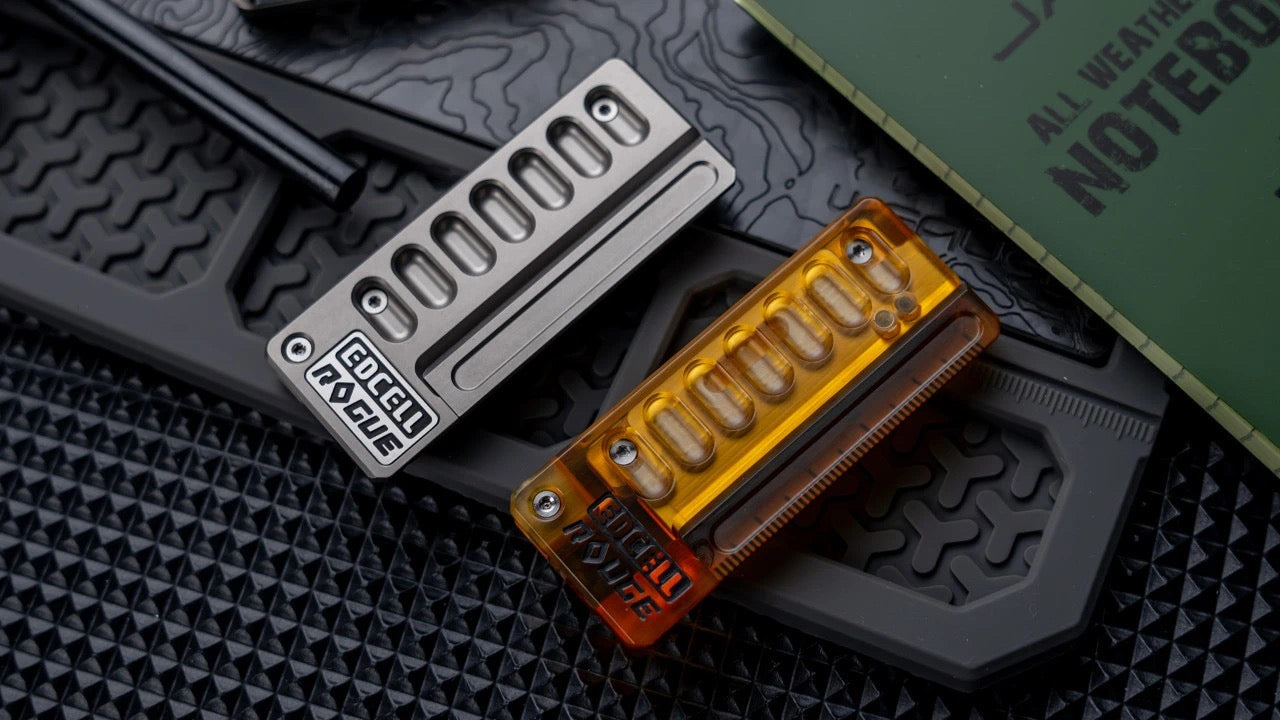 EDCELL x ROGUE Co-Branded "Deception Ruler" Mechanical Push Slider | EDCELL x ROUGUE EDC Haptic Hand Deception Ruler Fidget Slider for Collection &amp; Gift
