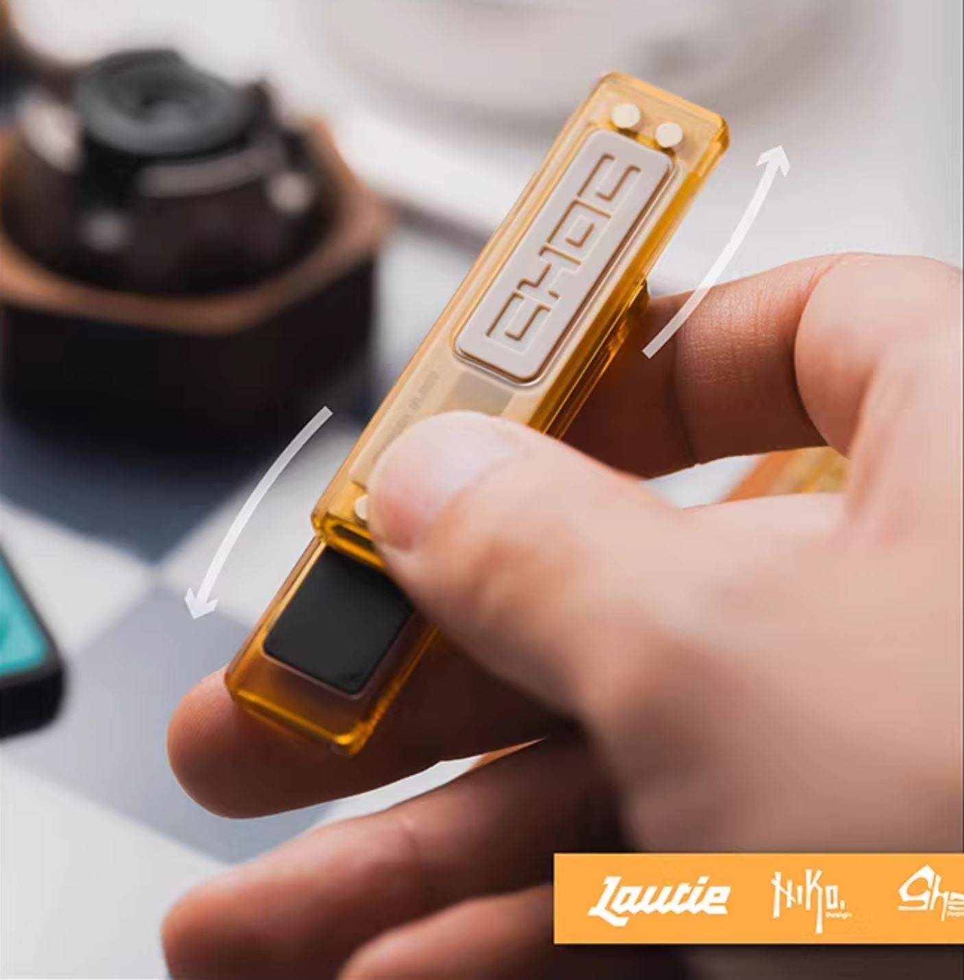 Lautie EDC Choc Mechanical Hand Fidget Slider | Lautie Choc Hand Haptic Slider EDC for Collection & Gift