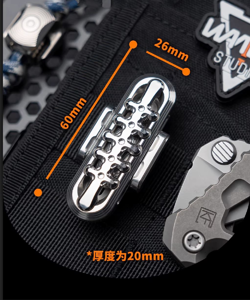 Pre Owned WANWU EDC Stainless Steel Exoskeleton Fidget Slider for Collection & Gift