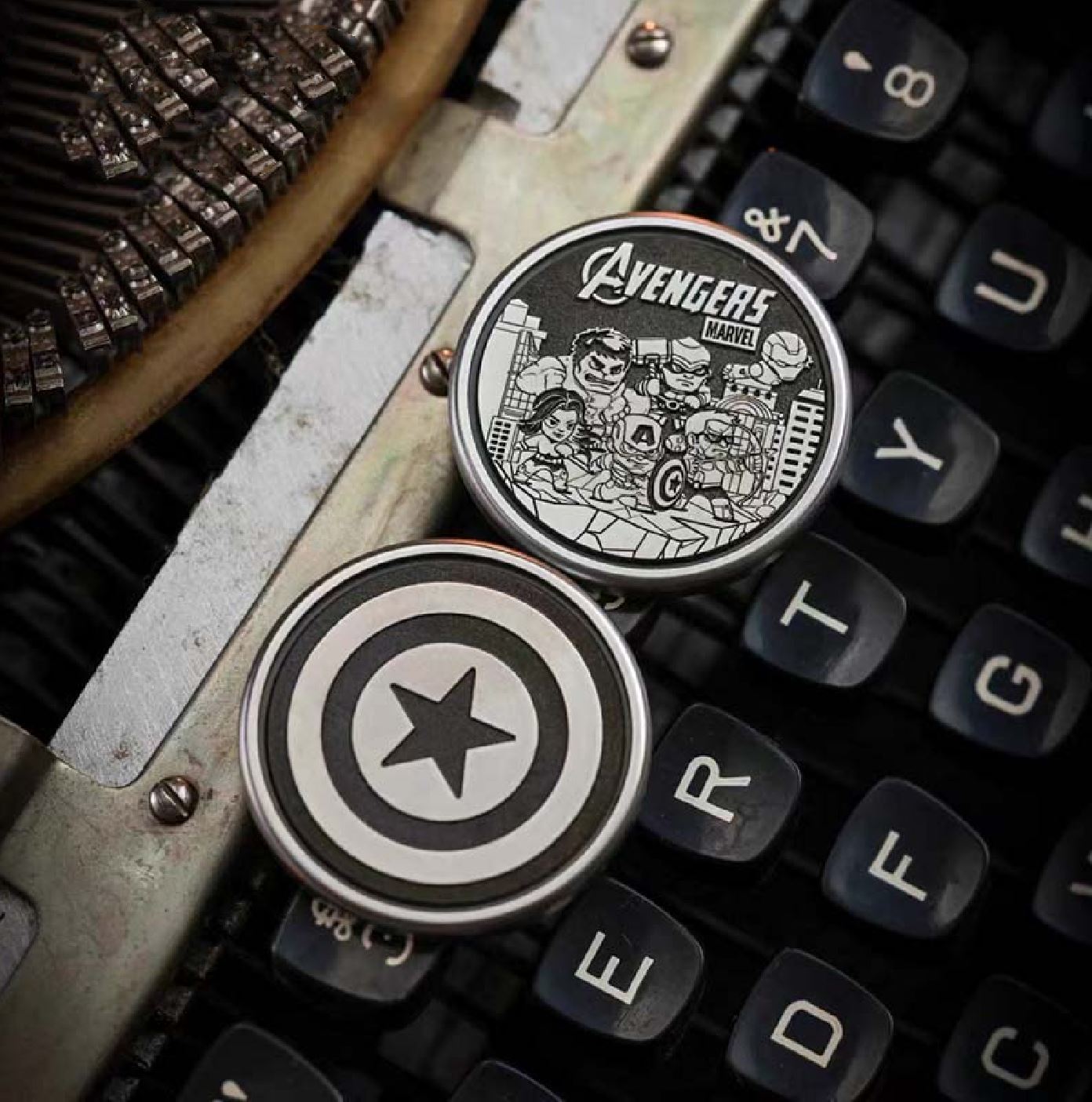 Mini ACEDC Stainless Steel Cartoon Theme Coin Shape Push Slider | Metal Theme Coin Push Slider | Mini EDC Cartoon Coin Slider for Collection