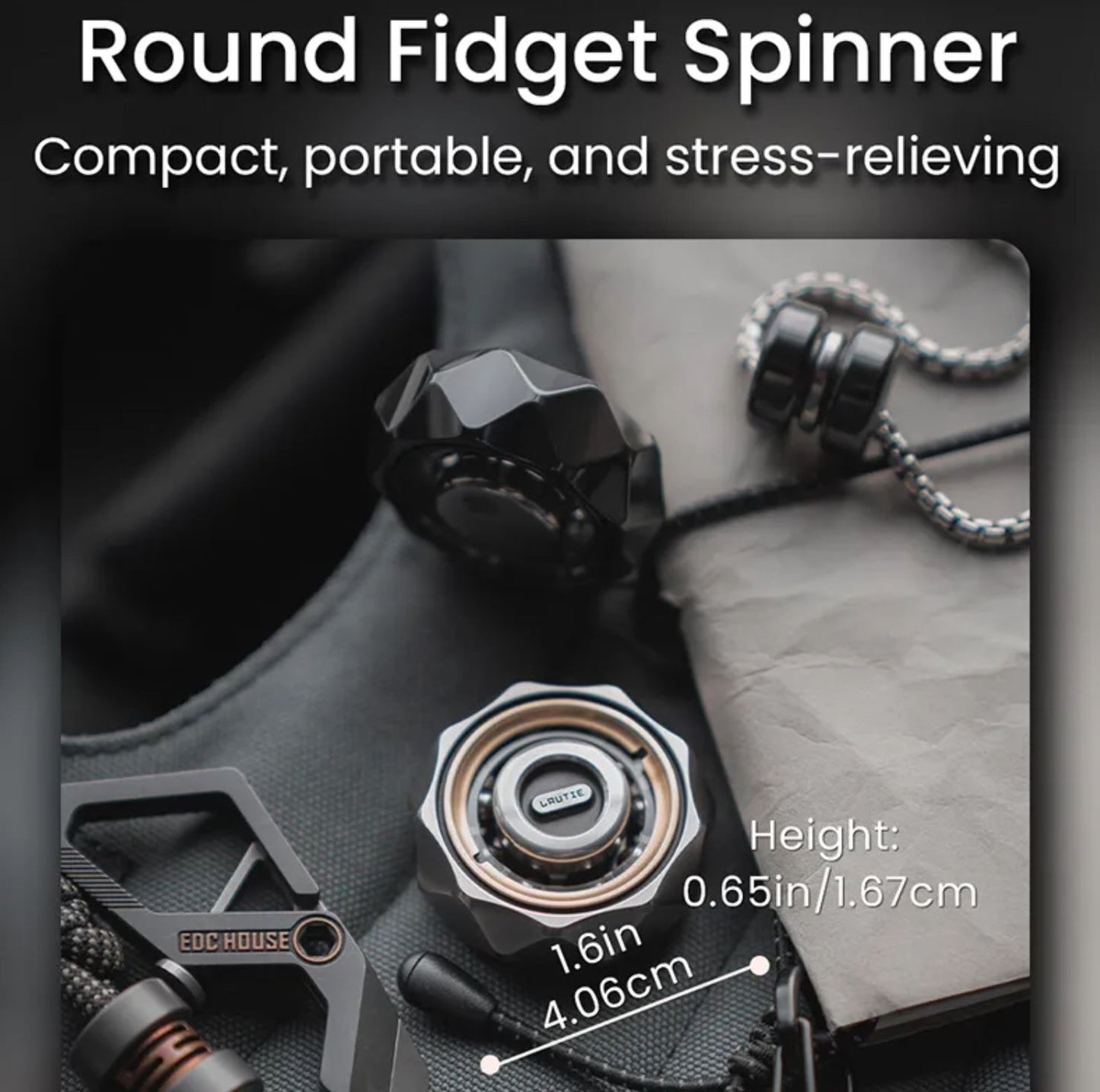 Lautie Bit 05 Beaded Tactile Fidget Spinner | LautieEDC bit-05 Hand Spinner | Lautie EDC Bit Series Bit05 Gyro Spinner for Gift and Collection