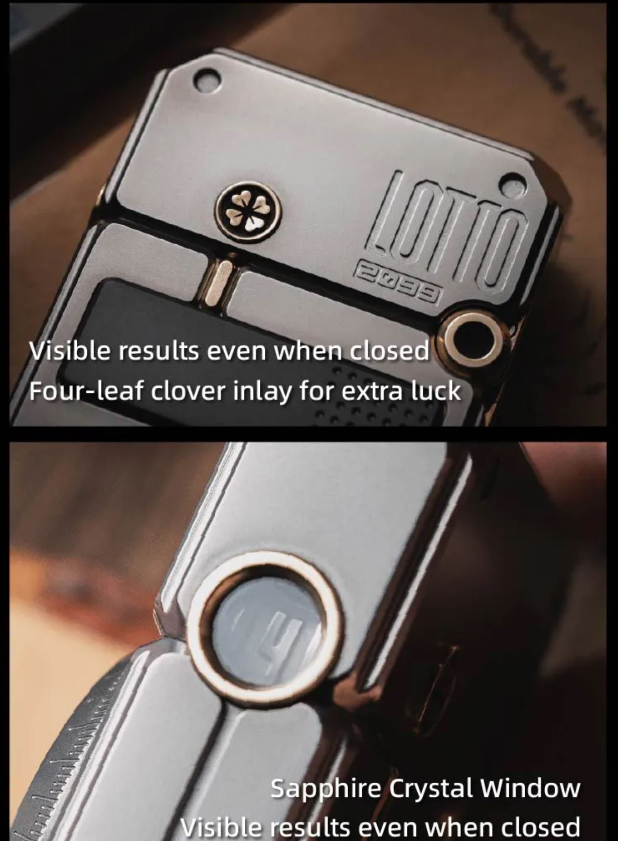 New Lautie 2099 Series Lotto Titanium Lighter Box Gyro Fidget Slider Spinner for Collection & Gift