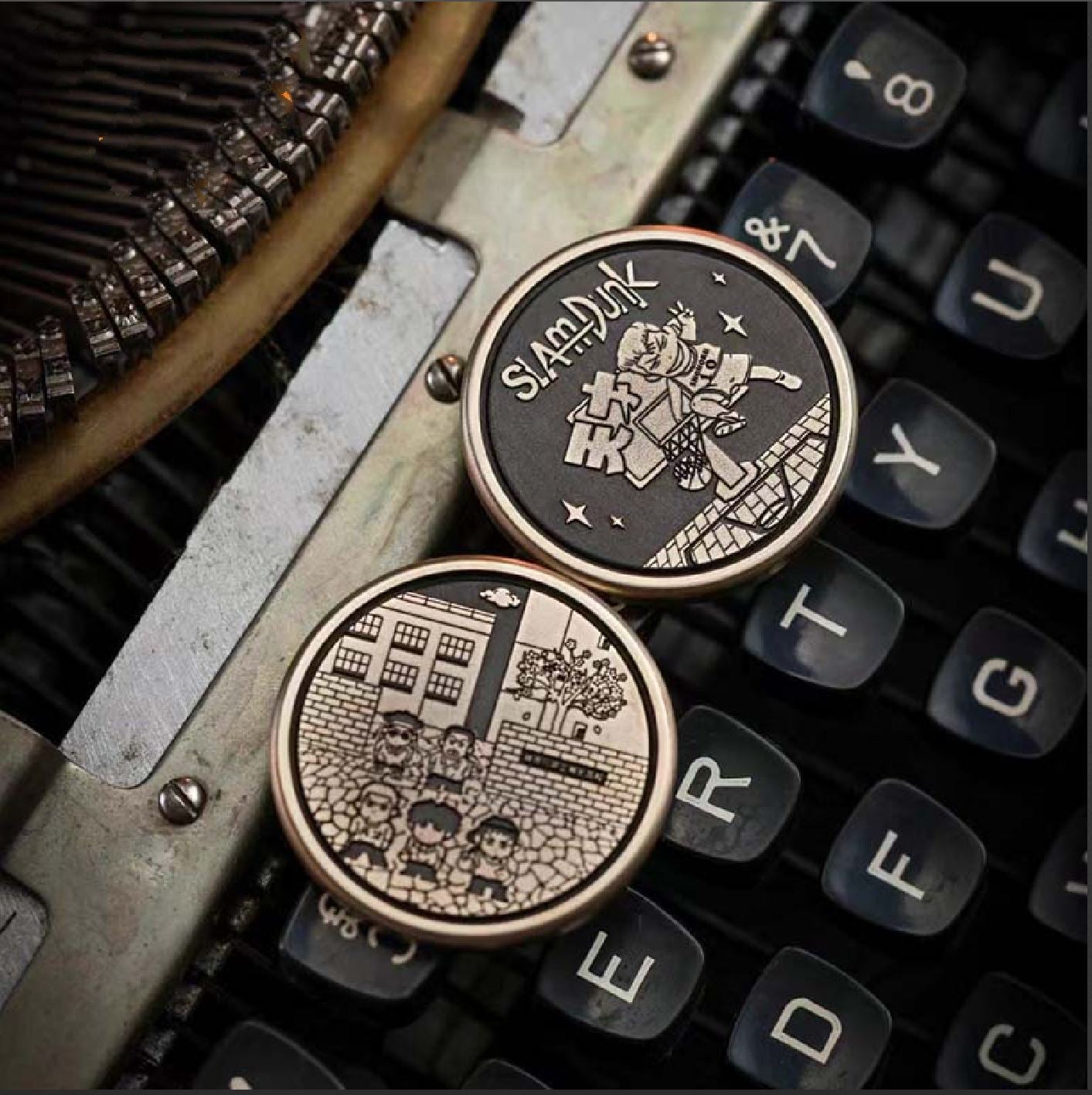 Mini ACEDC Stainless Steel Cartoon Theme Coin Shape Push Slider | Metal Theme Coin Push Slider | Mini EDC Cartoon Coin Slider for Collection