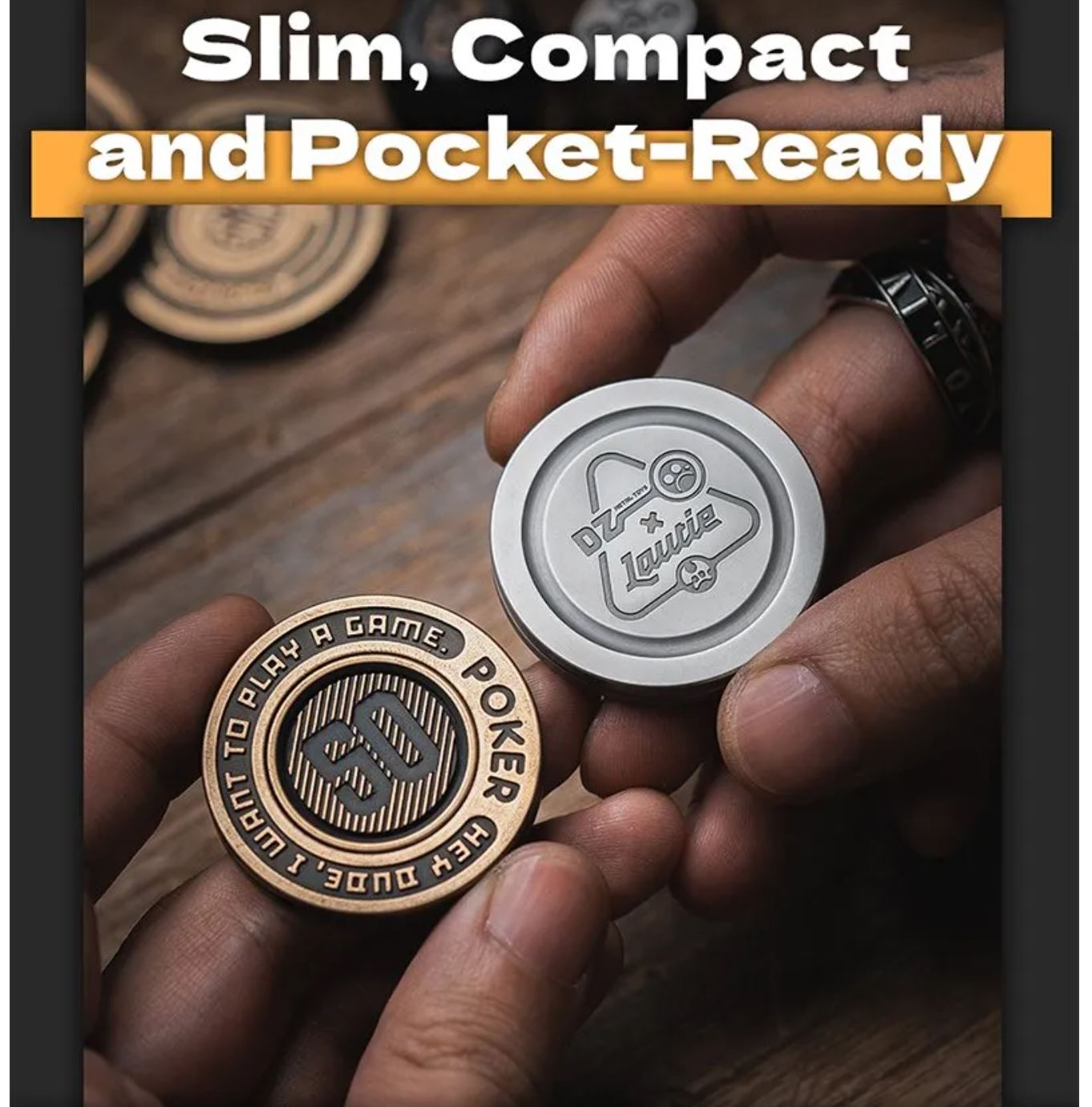 Lautie x Metal Toys DZ "ShowHand" Mechanical Coin Shape EDC PPB Fidget Hand Slider for Gift & Collection