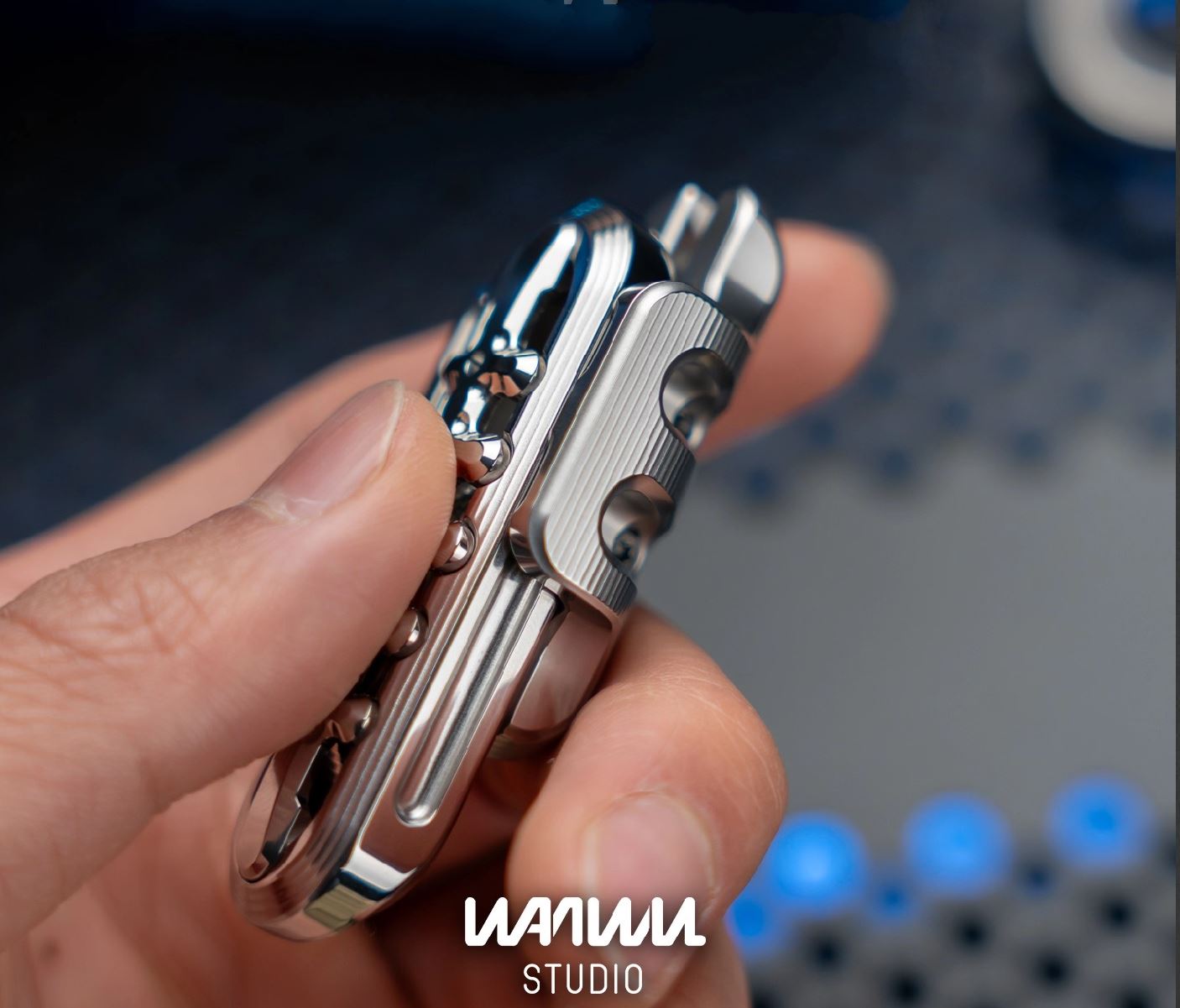 New 2026 WANWU EXOSKELETON Stainless Steel Mechanical Magnetic Hand Haptic Push Fidget EDC Slider for Gift & Colection