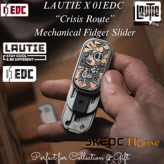 Lautie x 01EDC Co-Branded "Crisis Route" Mechanical Push Slider | Lautie x ZeroOne EDC "Crisis Route" Haptic Hand Fidget Slider for Collection & Gift
