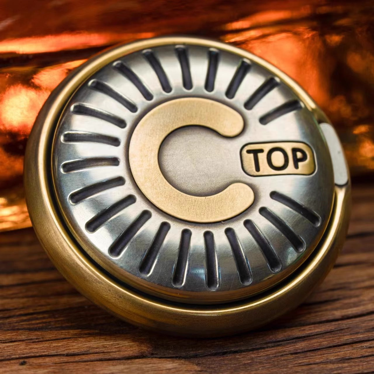 MetalToys DZ Top-C Mechanical Coin Shape Hand Slider | Top - C Stainless Steel Mechanical Coin Fidget Slider for Collection &amp; Gift