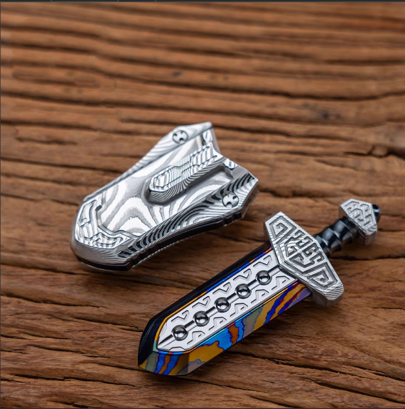 WANWU "Tai-ah" Sword Hand Haptic Titanium Push Slider | New WANWU "Tai-ah" Swords EDC PEI Hand Push Slider | "Tai-ah" Sword PPB Fidget Toys for Collection & Gift