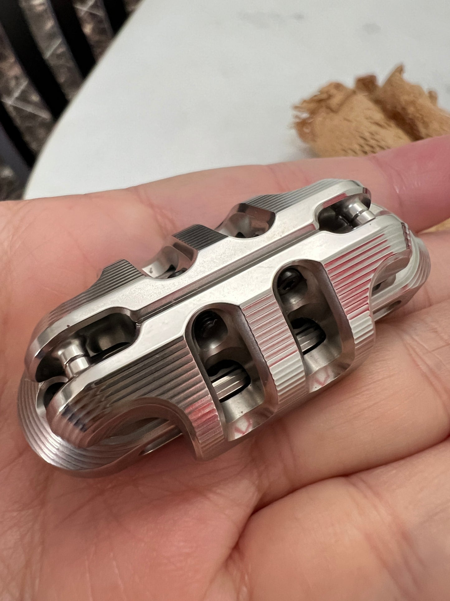 Pre Owned WANWU EDC Stainless Steel Exoskeleton Fidget Slider for Collection & Gift