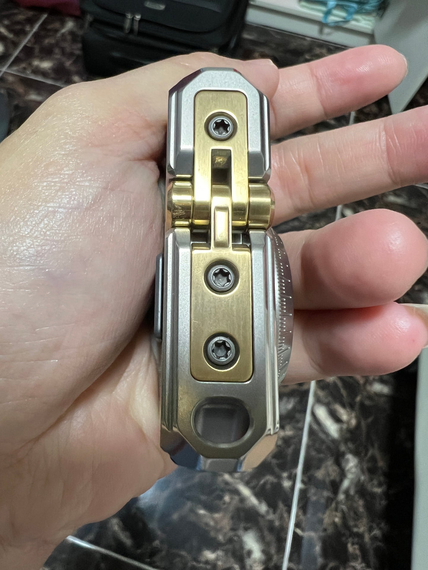 Pre Owned - 99% New - Lautie 2099 Series Lotto Titanium Lighter Box Hand Gyro Fidget for Collection and Gift