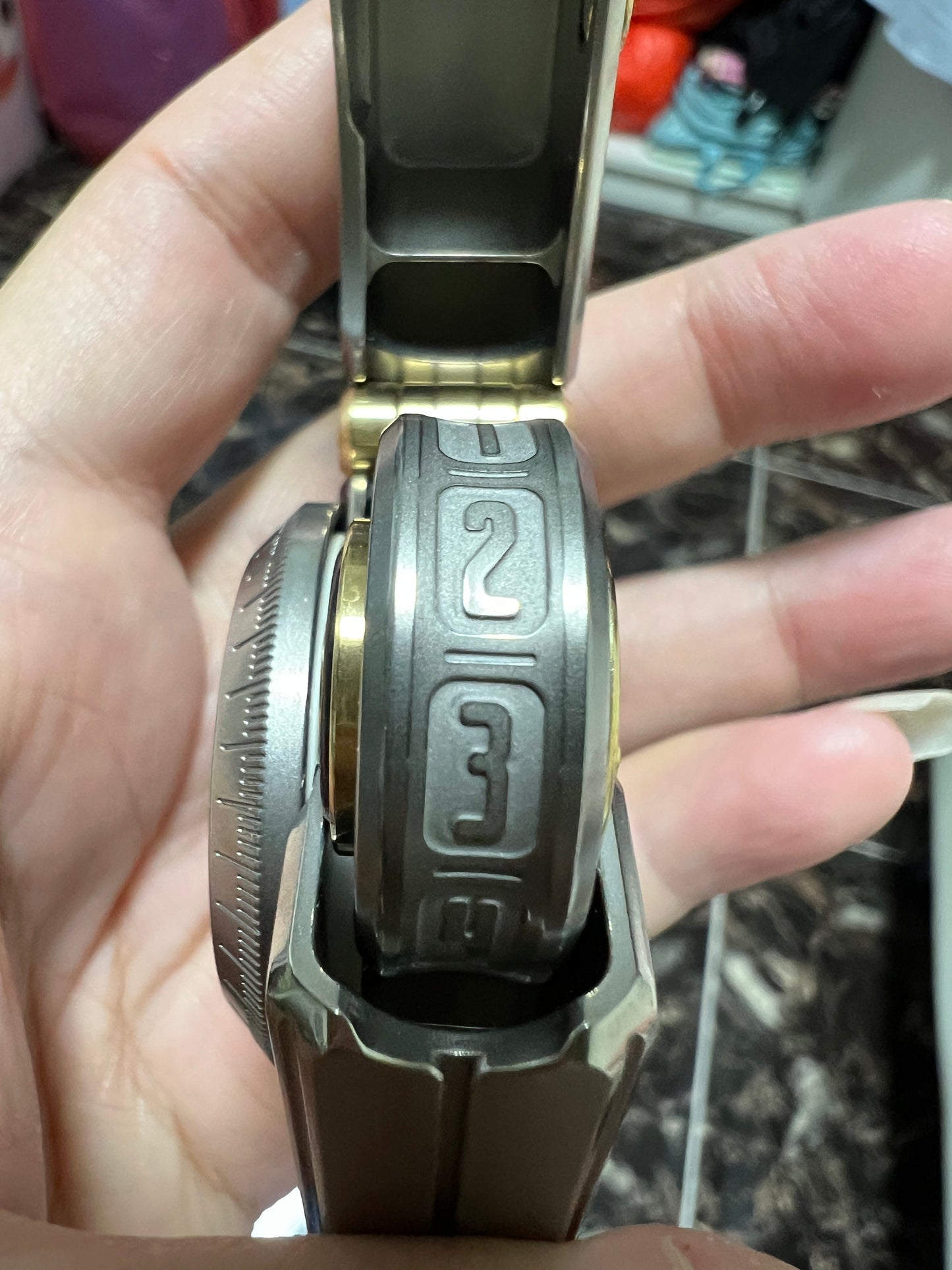 Pre Owned - 99% New - Lautie 2099 Series Lotto Titanium Lighter Box Hand Gyro Fidget for Collection and Gift