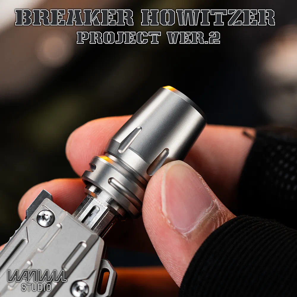 WANWU "Breaker Howitzer Project ver.2" Hand Push Slider | New WANWU "Breaker Howitzer" EDC Hand Gyro Spinner Fidget Toys for Collection & Gift