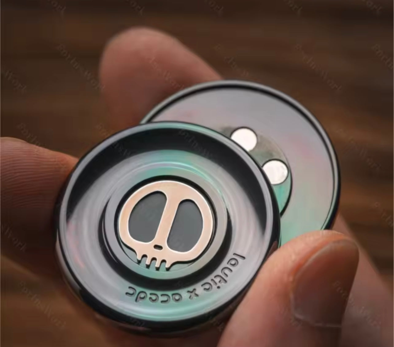 Lautie x ACEdc Superconductive Coin Cap Shape Hand Push Slider | Lautie ACEdc Milky Coin Hand Fidget Slider | Lautie EDC Coin Shape Slider for Collection