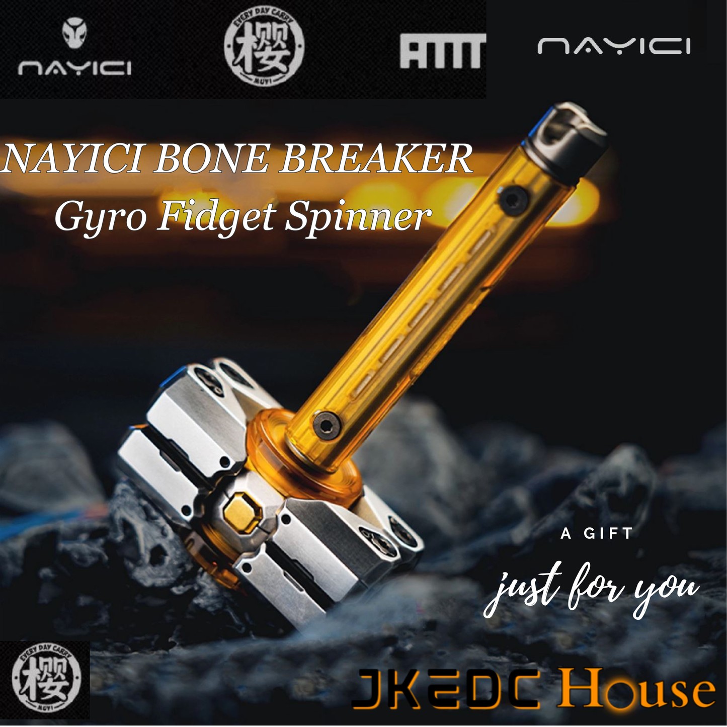 NAYICI Bone Breaker Gyro Fidget Spinner for Gift & Collection