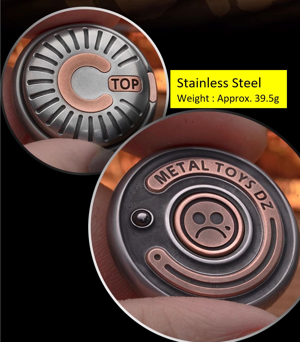 MetalToys DZ Top-C Mechanical Coin Shape Hand Slider | Top - C Stainless Steel Mechanical Coin Fidget Slider for Collection &amp; Gift