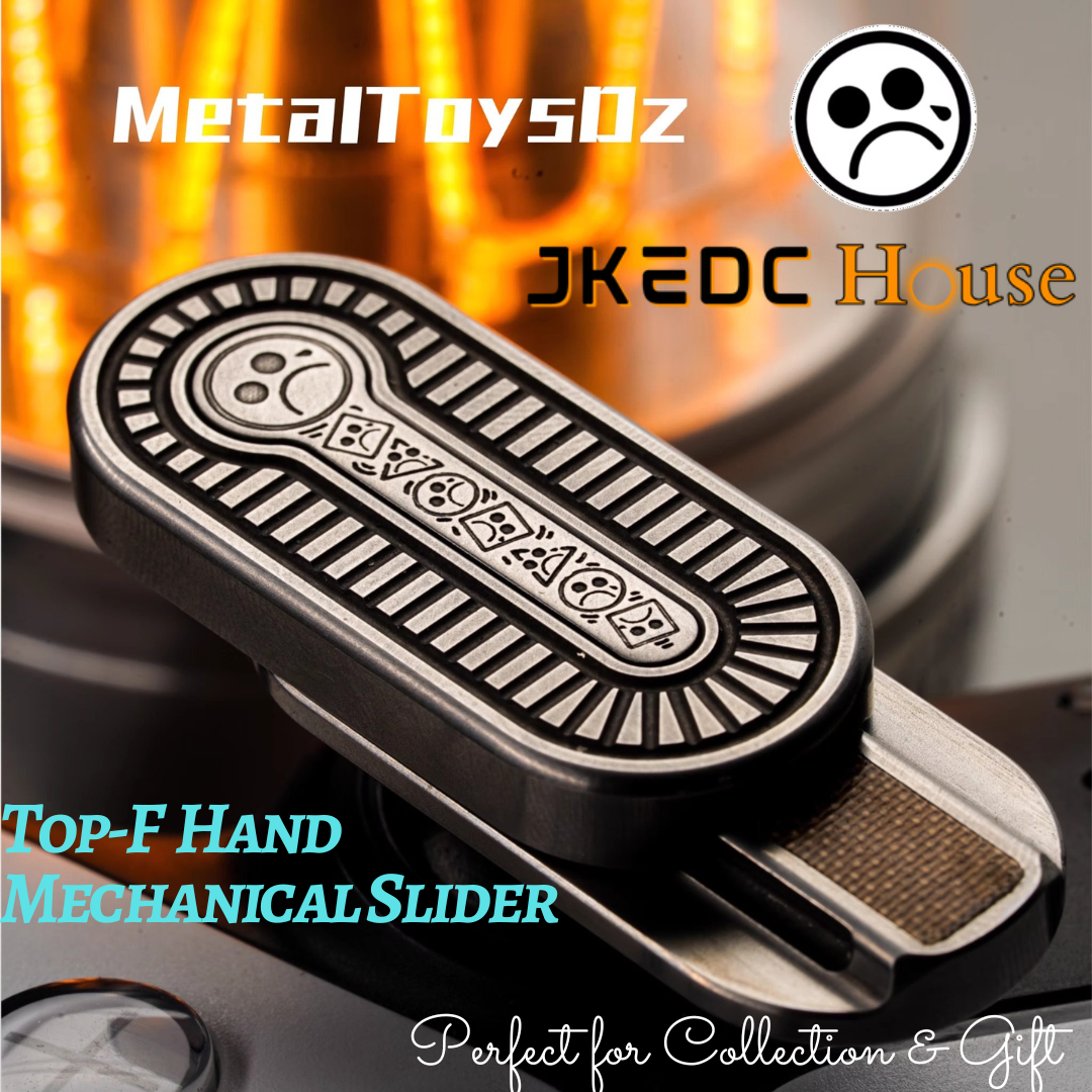 Metal Toys Dz Top-F Stainless Steel Mechanical Hand Push Slider | Metal Toys Dz Top-F Brass EDC Hand Slider | Top-F Metal Fidget for Gift & Collection