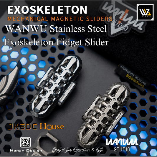 New 2026 WANWU EXOSKELETON Stainless Steel Mechanical Magnetic Hand Haptic Push Fidget EDC Slider for Gift & Colection