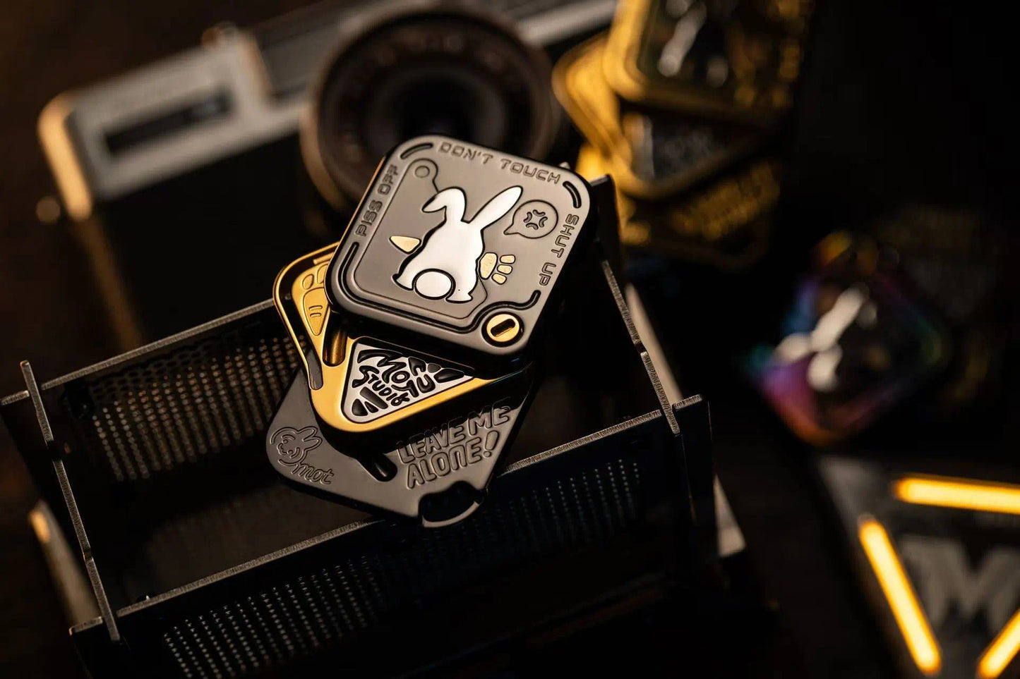 New Arrival MOT EDC SNAP Fidget Hand Slider | MOT New Rabbit Hand Haptic Slider | New MOT Rabbit Zirconium Fidget Slider for Gift & Collection.