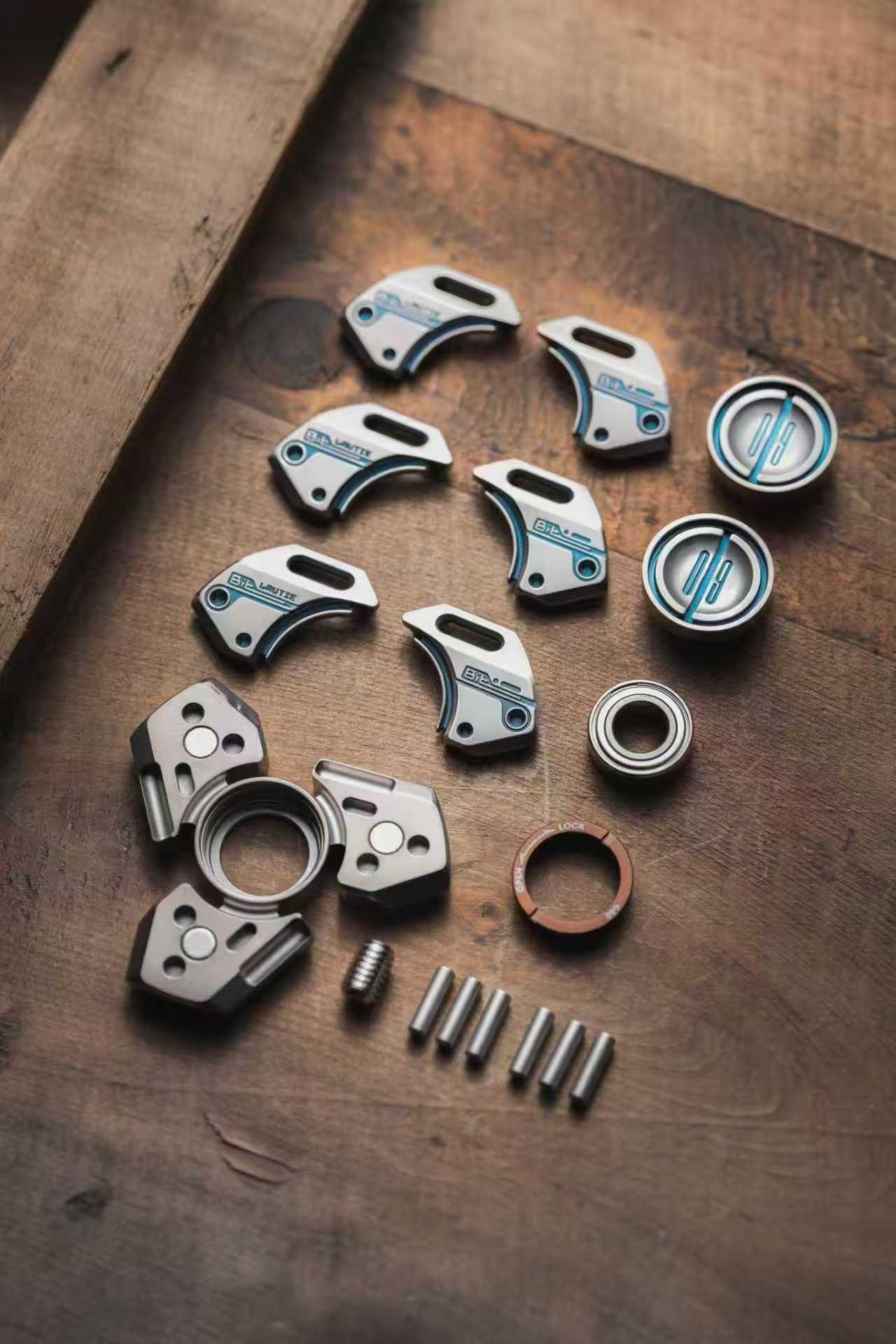 Lautie Bit 09 Titanium Blue Hand Gyro Fidget Spinner for Collection & Gift