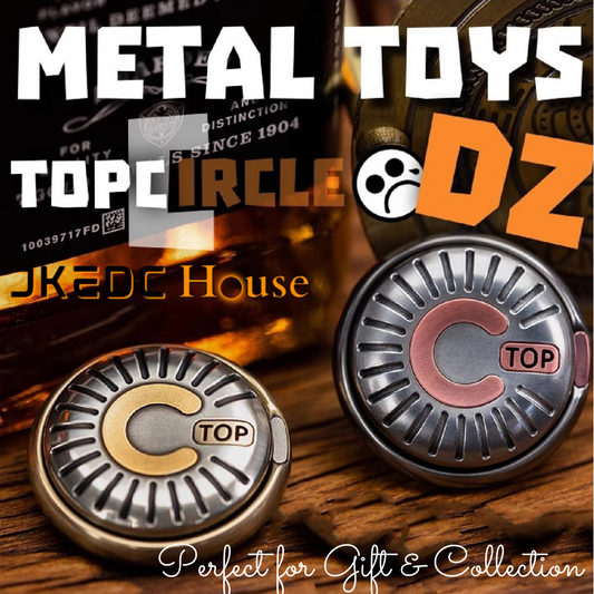 MetalToys DZ Top-C Mechanical Coin Shape Hand Slider | Top - C Stainless Steel Mechanical Coin Fidget Slider for Collection &amp; Gift