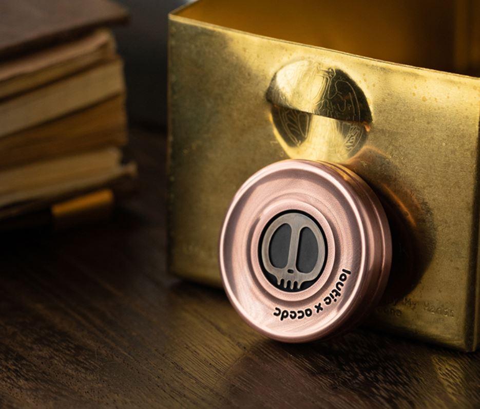 Lautie x ACEdc Superconductive Coin Cap Shape Hand Push Slider | Lautie ACEdc Milky Coin Hand Fidget Slider | Lautie EDC Coin Shape Slider for Collection