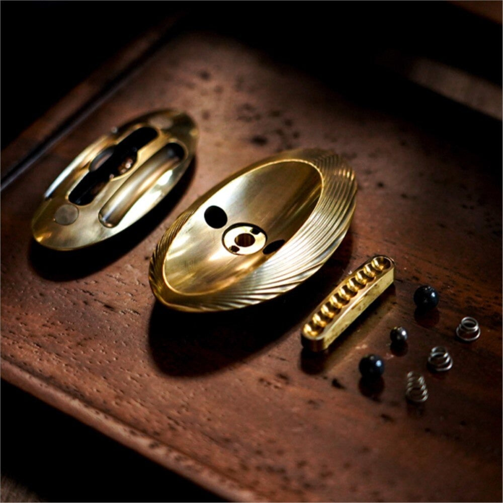 Metal Toys Dz Top-E Stainless Steel Mechanical Hand Push Slider | Metal Toys Dz Top-E Brass EDC Hand Slider | Top-E Metal Fidget for Gift & Collection
