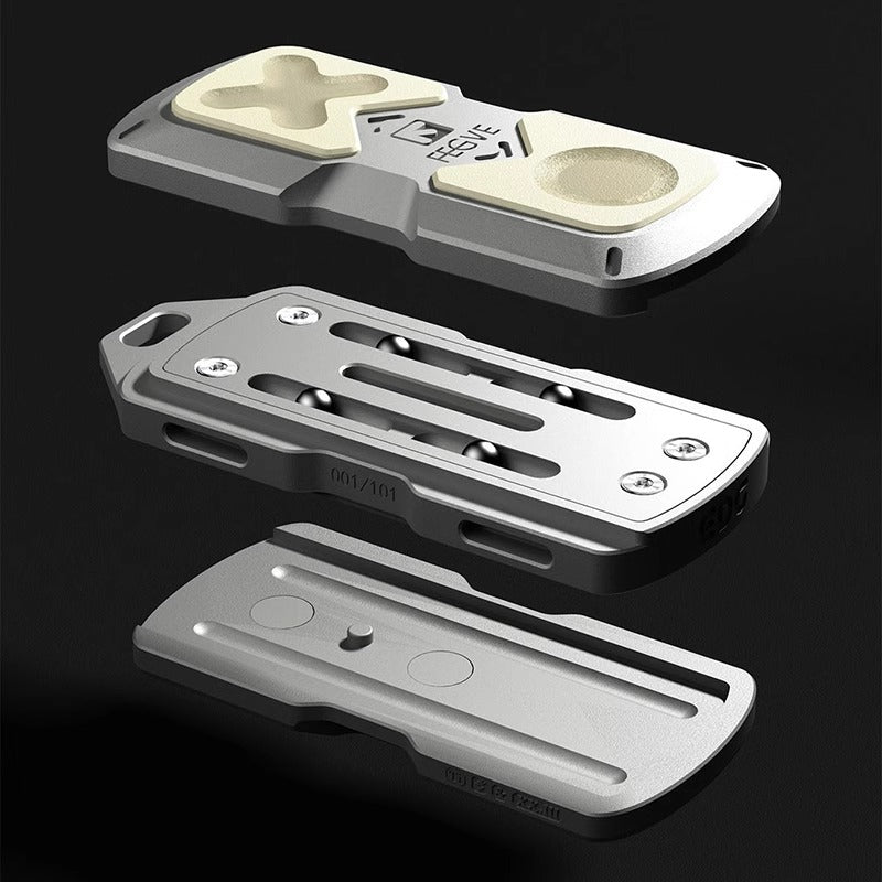 New FEGVE 101 Series Titanium TC4 Three Layer Hand  Haptic Push Slider | New FEGVE  Fidget Toy Hand Push PPB Decompression| FEGVE EDC Push Slider for Gift & Collection
