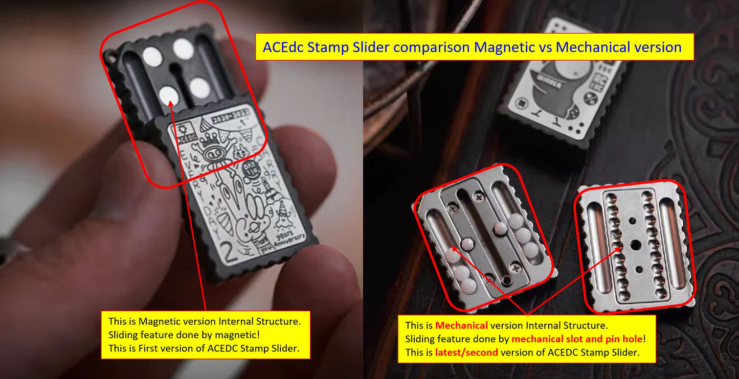 ACEDC Stamp Stainless Steel Haptic Hand Slider Necklace | ACEDC Edc Hand Push Slider | ACEDC Metal Stamp Hand Slider for Collection