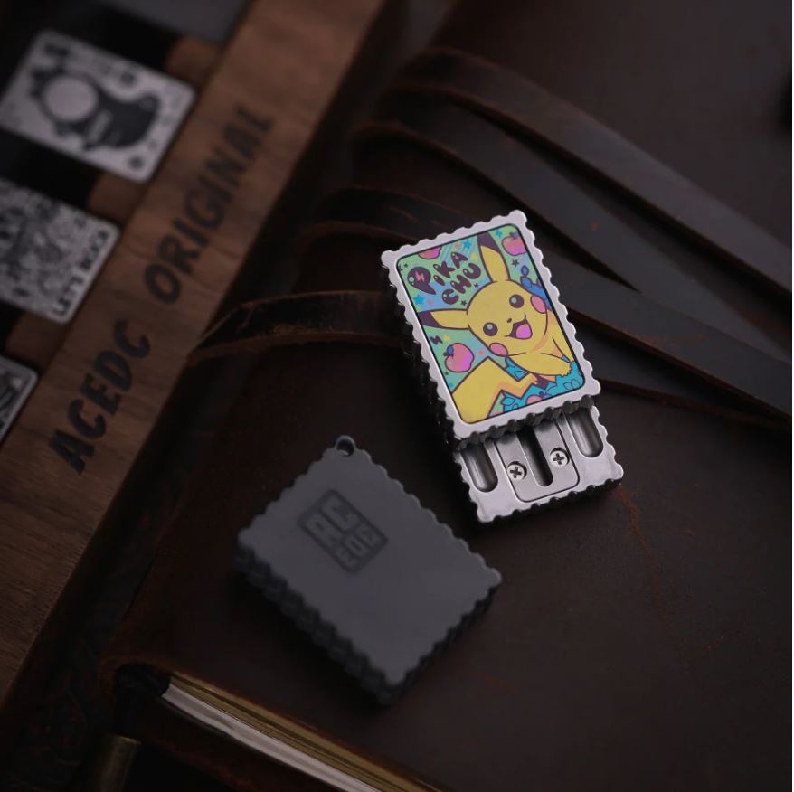ACEDC Stamp Stainless Steel Haptic Hand Slider Necklace | ACEDC Edc Hand Push Slider | ACEDC Metal Stamp Hand Slider for Collection