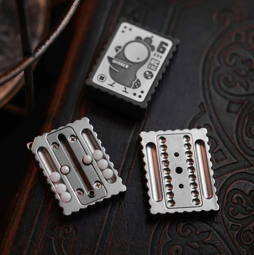 ACEDC Stamp Stainless Steel Haptic Hand Slider Necklace | ACEDC Edc Hand Push Slider | ACEDC Metal Stamp Hand Slider for Collection