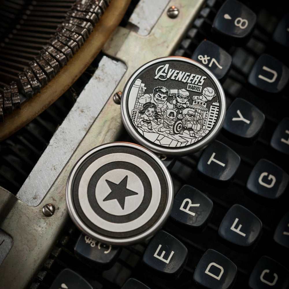 Mini ACEDC Stainless Steel Cartoon Theme Coin Shape Push Slider | Metal Theme Coin Push Slider | Mini EDC Cartoon Coin Slider for Collection