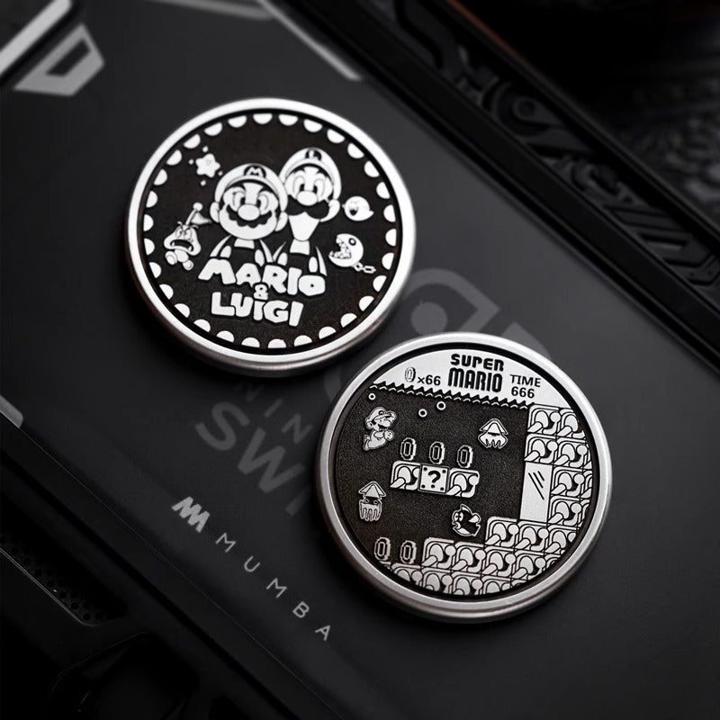 Mini ACEDC Stainless Steel Cartoon Theme Coin Shape Push Slider | Metal Theme Coin Push Slider | Mini EDC Cartoon Coin Slider for Collection