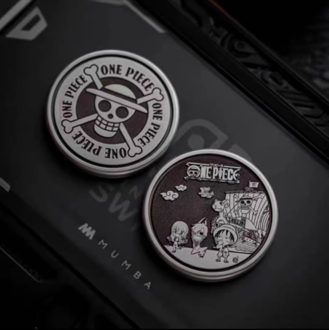Mini ACEDC Stainless Steel Cartoon Theme Coin Shape Push Slider | Metal Theme Coin Push Slider | Mini EDC Cartoon Coin Slider for Collection
