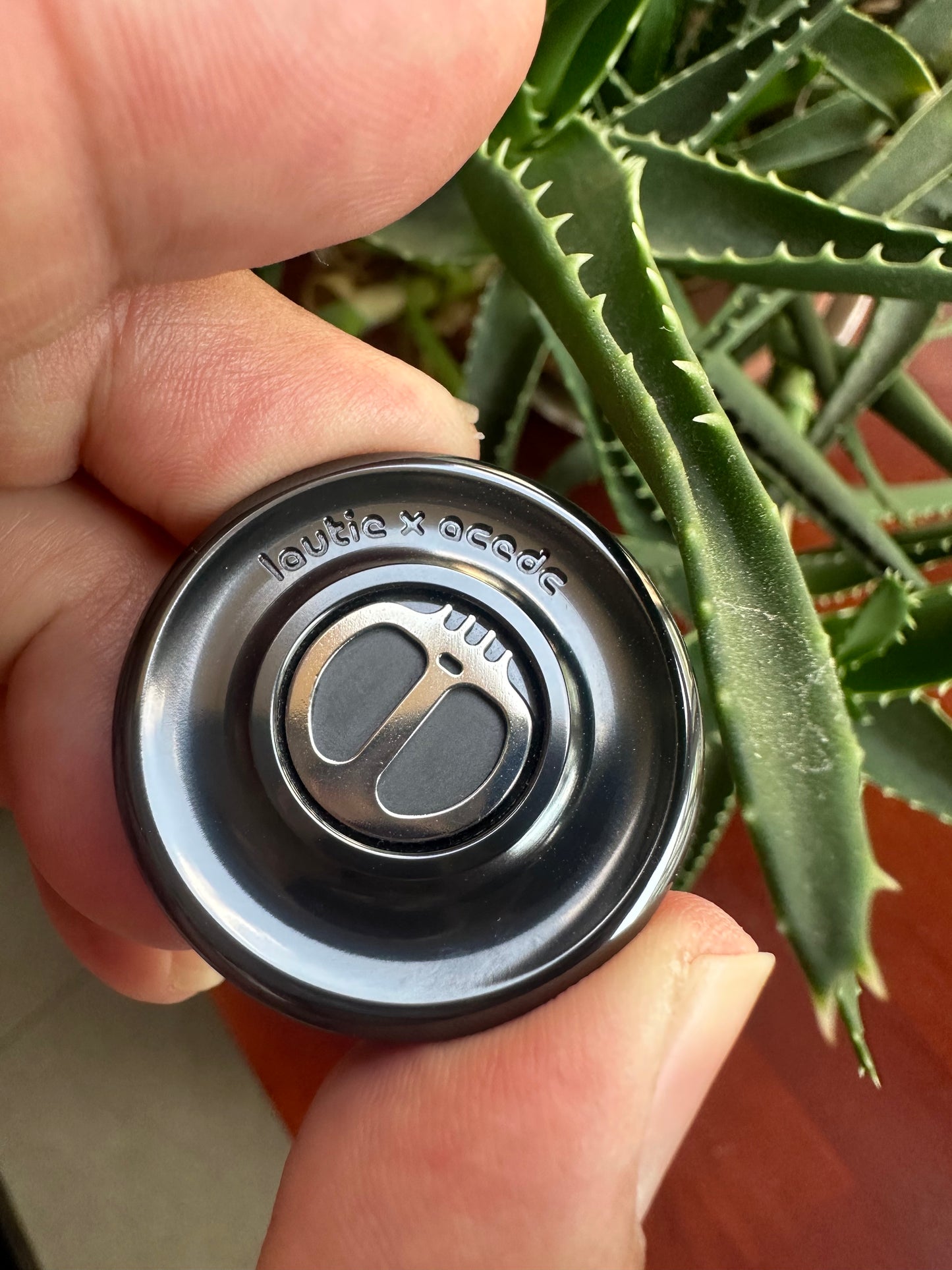 Lautie x ACEdc Superconductive Coin Cap Shape Hand Push Slider | Lautie ACEdc Milky Coin Hand Fidget Slider | Lautie EDC Coin Shape Slider for Collection