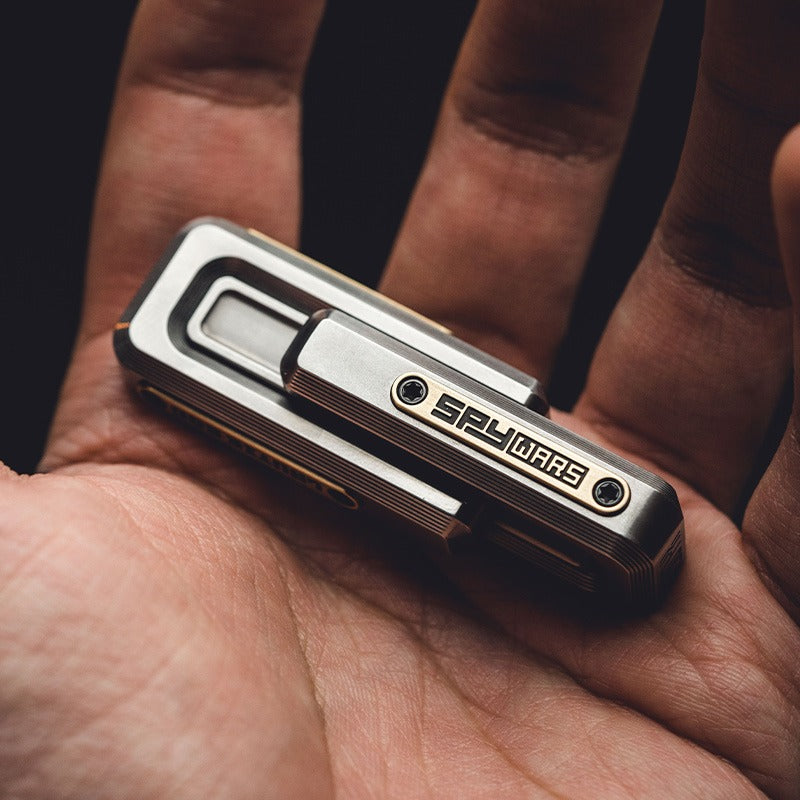 New Lautie Spywar X-Lock 2.0 Stainless Steel Double Push Slider | Lautie X-Lock 2.0 EDC ADHD Hand Push Slider | Lautie Metal Spywar Double Push Slider for Collection and Gift