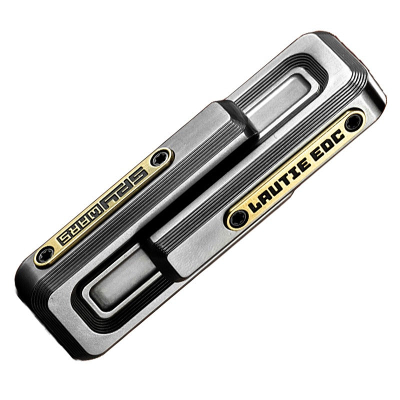 New Lautie Spywar X-Lock 2.0 Stainless Steel Double Push Slider | Lautie X-Lock 2.0 EDC ADHD Hand Push Slider | Lautie Metal Spywar Double Push Slider for Collection and Gift