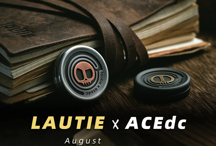Lautie ACEDC Metal Coin Shape Hand Push Slider | Lautie ACEDC Milk Coin Hand Fidget Slider | Lautie EDC Coin Shape Slider for Collection