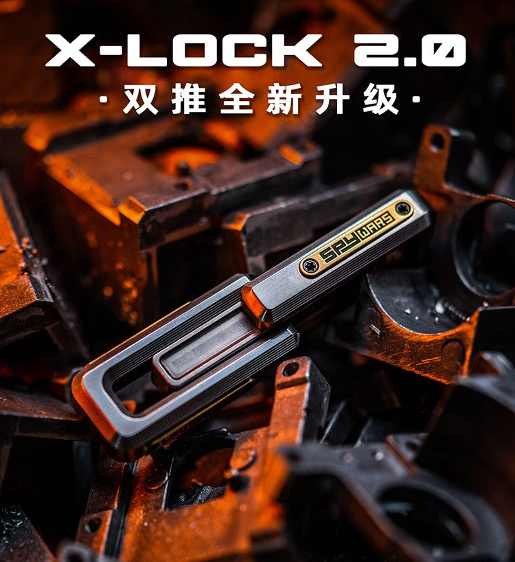 New Lautie Spywar X-Lock 2.0 Stainless Steel Double Push Slider | Lautie X-Lock 2.0 EDC ADHD Hand Push Slider | Lautie Metal Spywar Double Push Slider for Collection and Gift