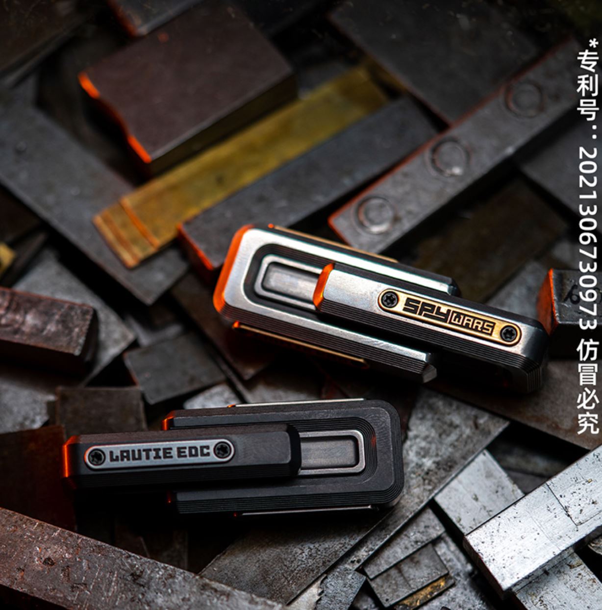 New Lautie Spywar X-Lock 2.0 Stainless Steel Double Push Slider | Lautie X-Lock 2.0 EDC ADHD Hand Push Slider | Lautie Metal Spywar Double Push Slider for Collection and Gift
