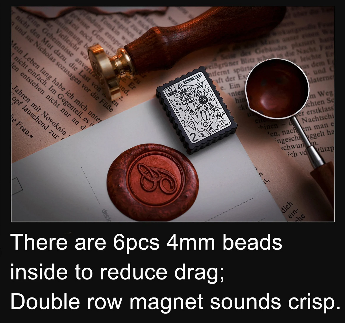 ACEDC Stamp Stainless Steel Haptic Hand Slider Necklace | ACEDC Edc Hand Push Slider | ACEDC Metal Stamp Hand Slider for Collection