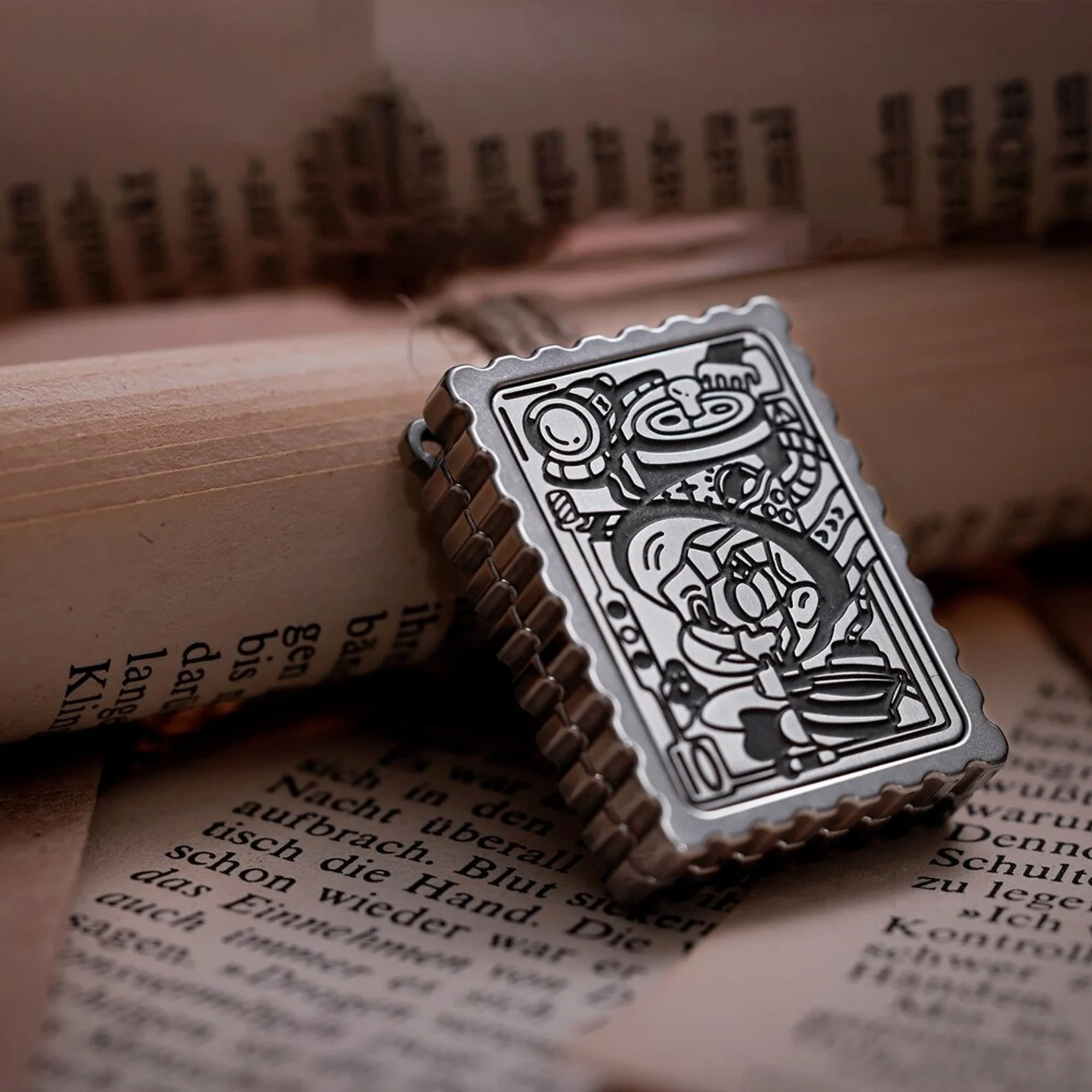 ACEDC Stamp Stainless Steel Haptic Hand Slider Necklace | ACEDC Edc Hand Push Slider | ACEDC Metal Stamp Hand Slider for Collection